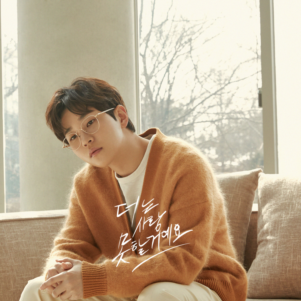 Album cover art for "더는 사랑 못 할 거예요 (Can’t fall in love again)" by DinDin (딘딘)