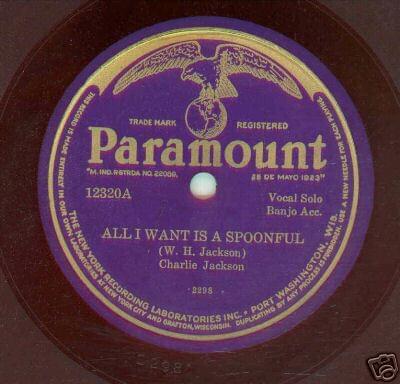 Album cover art for "All I Want Is A Spoonful" by Papa Charlie Jackson