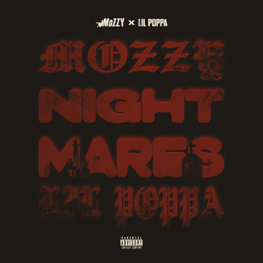 Album cover art for "NIGHTMARES" by Mozzy & Lil Poppa
