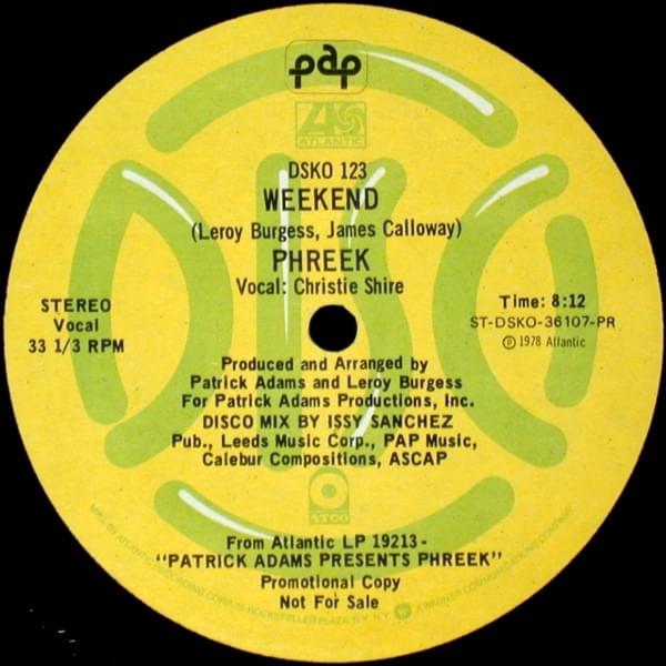 Album cover art for "Weekend (12" Version)" by Phreek