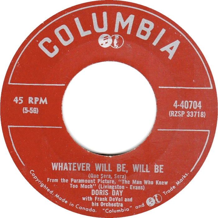 Cover image for Whatever Will Be, Will Be (Que Sera, Sera) / I’ve Gotta Sing Away These Blues