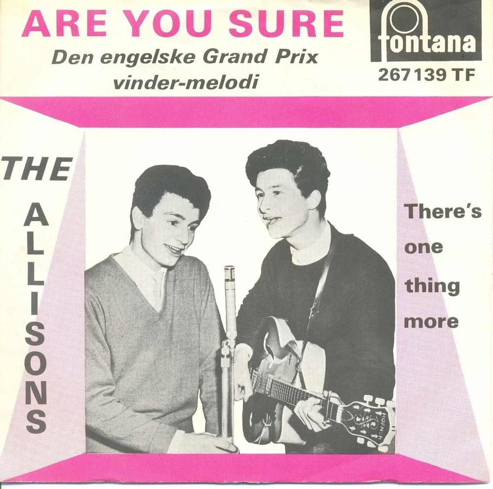 Album cover art for "Are You Sure?" by The Allisons
