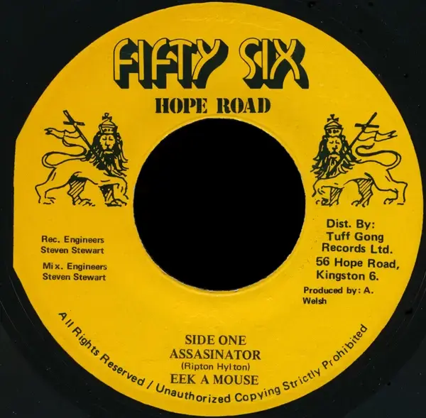 Album cover art for "Assassinator" by Eek-A-Mouse