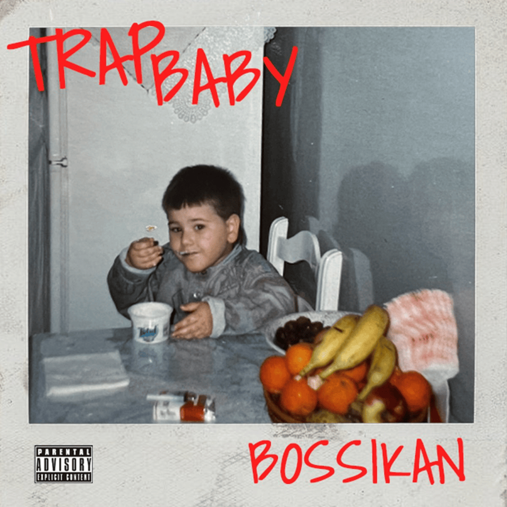 Album cover art for "TRAP BABY" by Bossikan