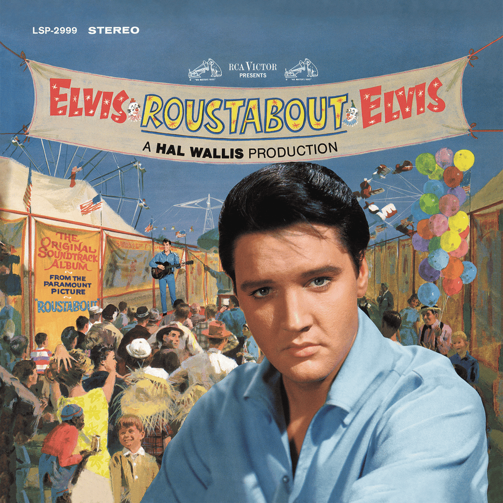 Album cover art for "Roustabout" by Elvis Presley & The Mellomen