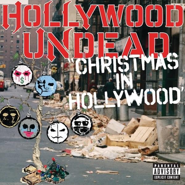 Album cover art for "Christmas In Hollywood" by Hollywood Undead