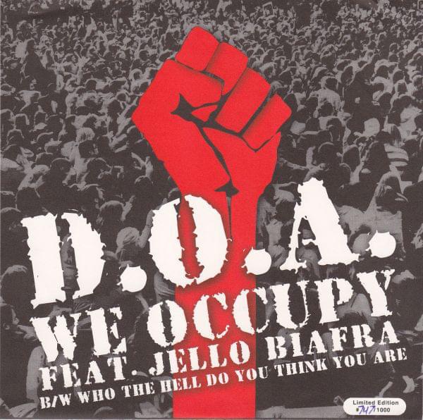 Album cover art for "We Occupy" by D.O.A. & Jello Biafra