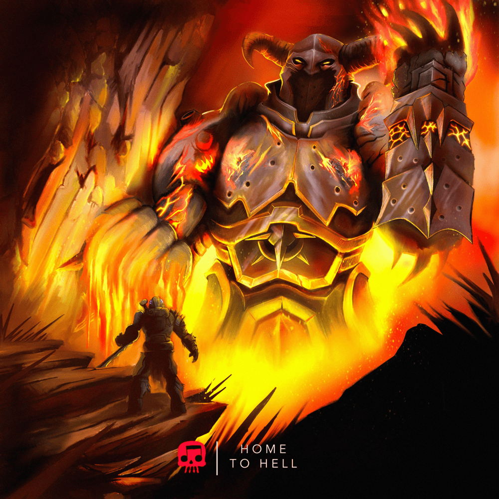 Album cover art for "Home to Hell" by JT Music & Andrea Storm Kaden