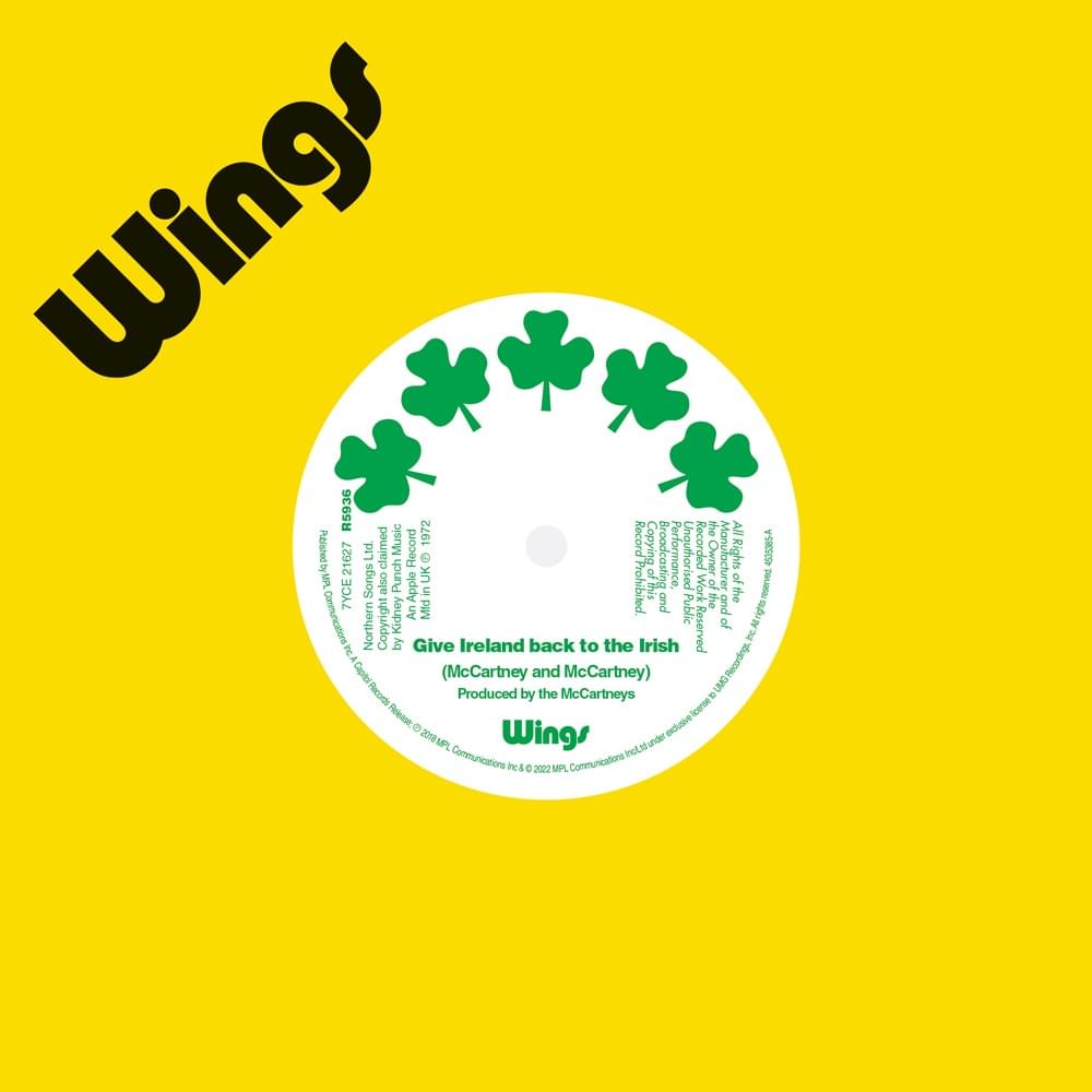 Album cover art for "Give Ireland Back to the Irish" by Wings