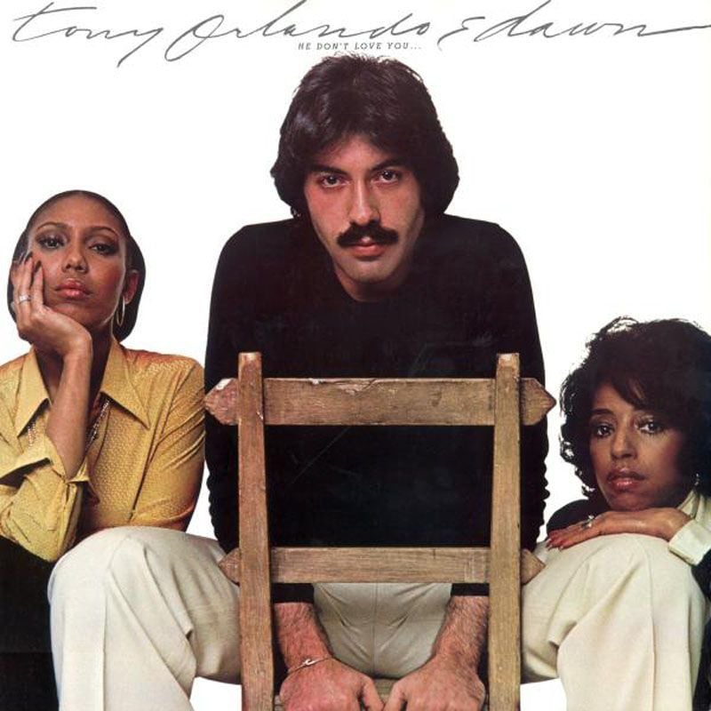 Album cover art for "He Don’t Love You (Like I Love You)" by Tony Orlando & Dawn