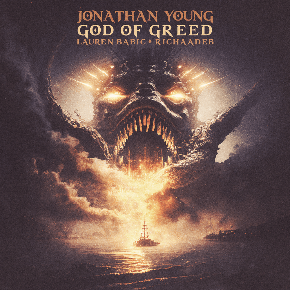 Album cover art for "God of Greed" by Jonathan Young & RichaadEB & Lauren Babic