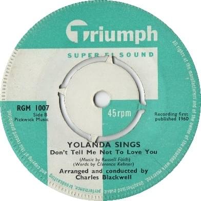 Album cover art for "Don’t Tell Me Not to Love You" by Yolanda