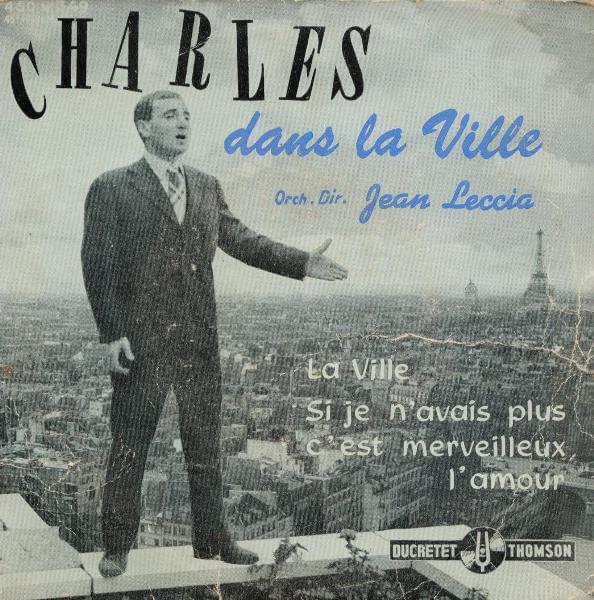 Album cover art for "La ville" by Charles Aznavour