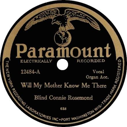 Album cover art for "Will My Mother Know Me There" by Blind Connie Rosemond