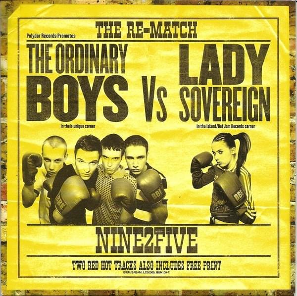 Album cover art for "Nine2Five" by The Ordinary Boys & Lady Sovereign