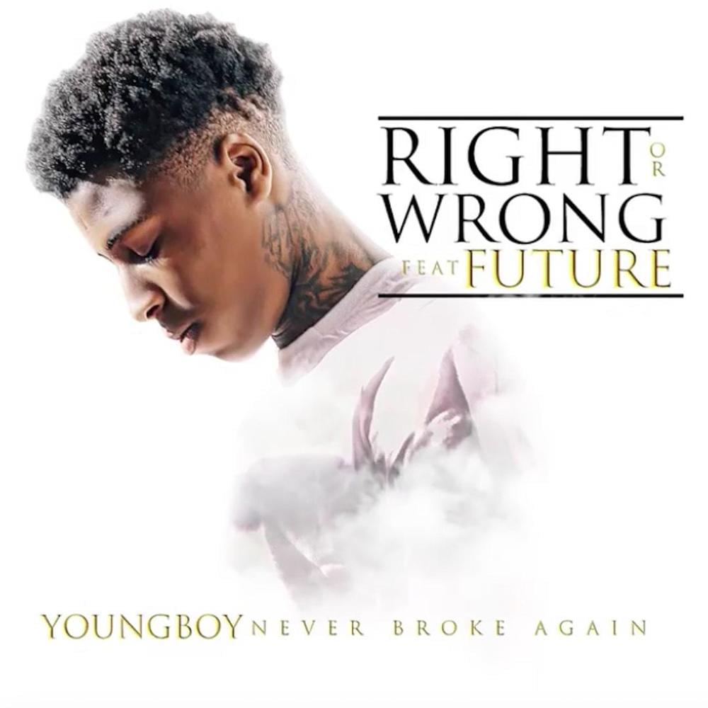 Album cover art for "Right or Wrong" by YoungBoy Never Broke Again & Future