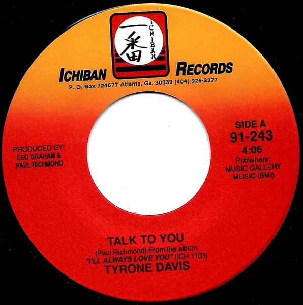 Album cover art for "Talk To You" by Tyrone Davis