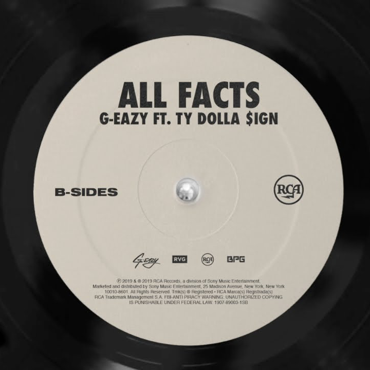 Album cover art for "All Facts" by G-Eazy & Ty Dolla $ign