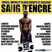 Album cover art for "Sang d’encre" by Lunatic & Ärsenik (FRA)