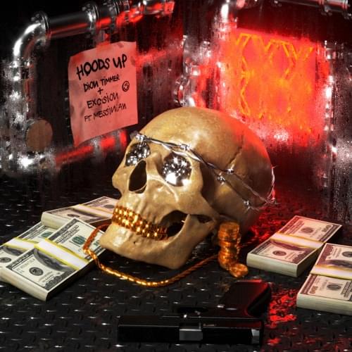 Album cover art for "Hoods Up" by Excision & Messinian