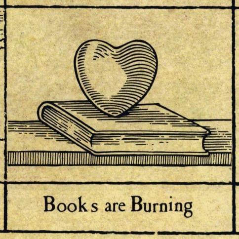 Album cover art for "Books are Burning" by XTC