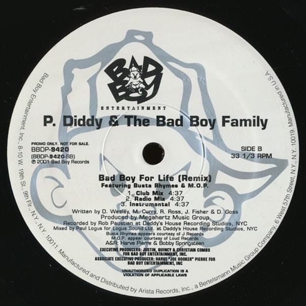 Album cover art for "Bad Boy For Life (Remix)" by Diddy & M.O.P. & Busta Rhymes