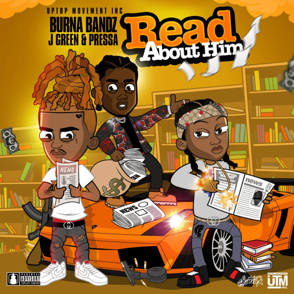 Album cover art for "Read About Him" by Burna Bandz
