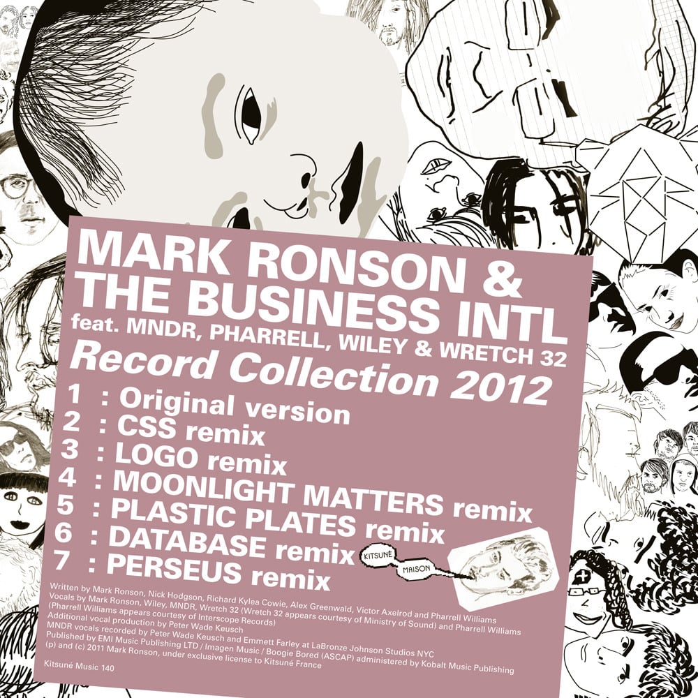 Album cover art for "Record Collection 2012" by Mark Ronson & Professor Green & MNDR & Pharrell Williams & Wiley & Wretch 32