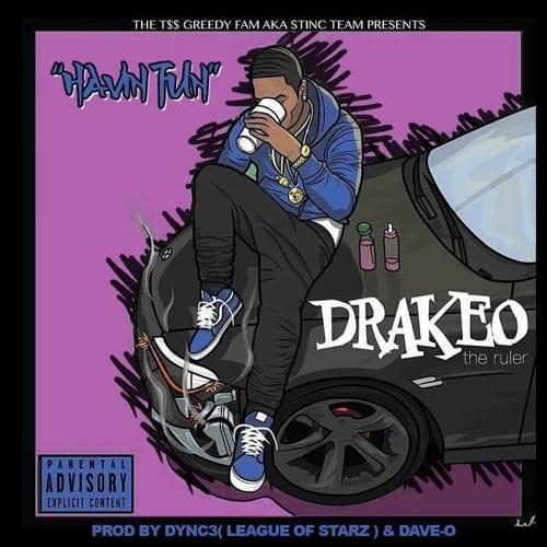 Album cover art for "Having Fun" by Drakeo the Ruler