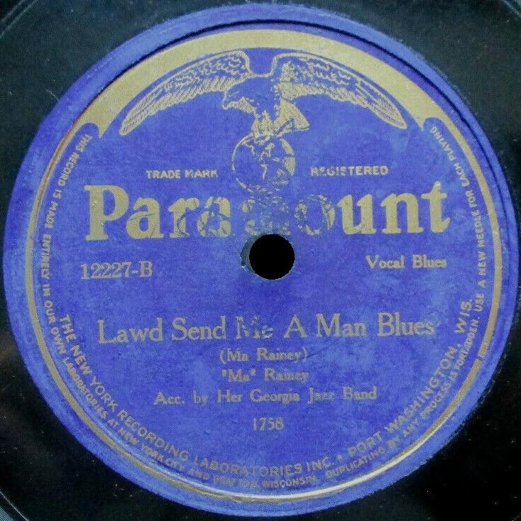 Album cover art for "Lawd Send Me A Man Blues" by Ma Rainey