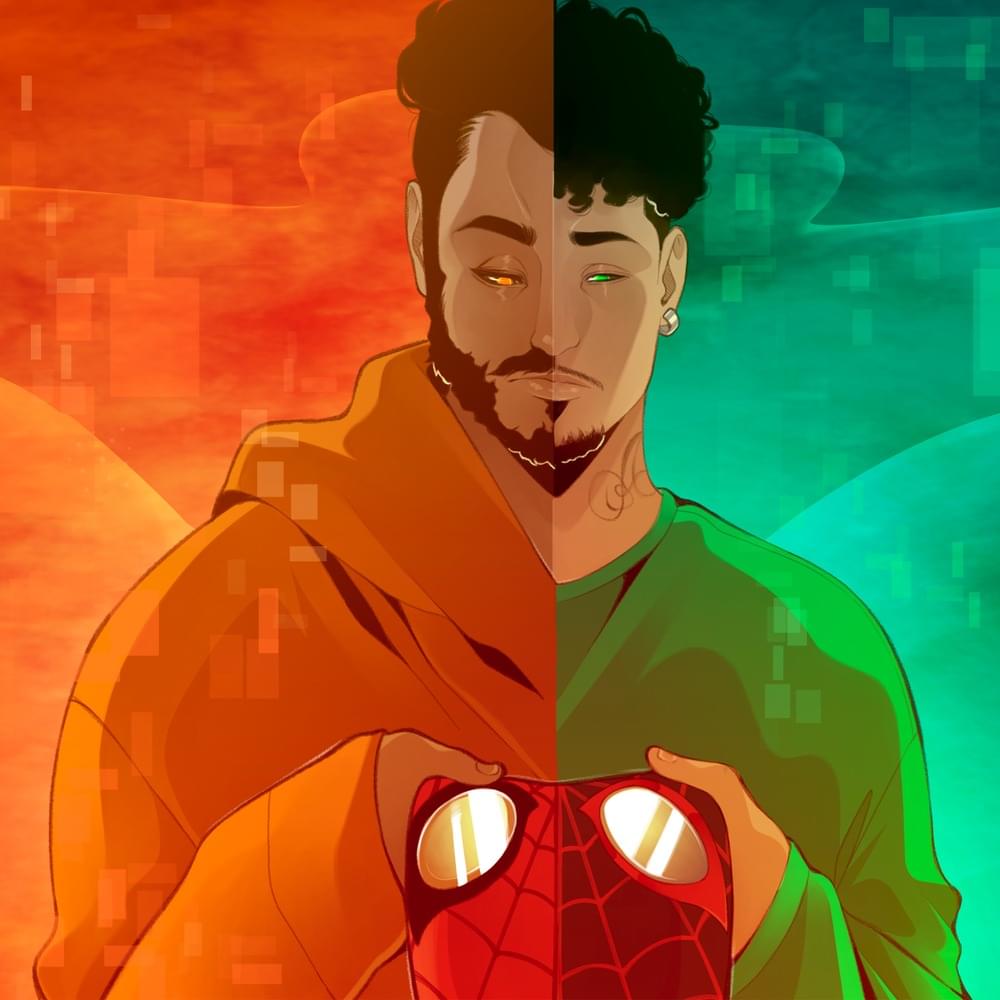 Album cover art for "Super-Heróis" by 7 Minutoz & Pedro Alvez
