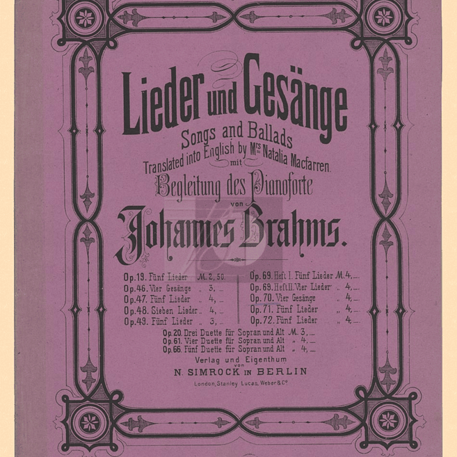 Cover image for Vier Gesänge, Op. 70