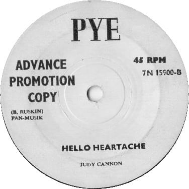 Album cover art for "Hello Heartache" by Judy Cannon