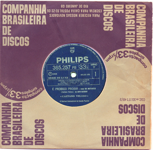 Album cover art for "É Proibido Proibir" by Caetano Veloso & Os Mutantes