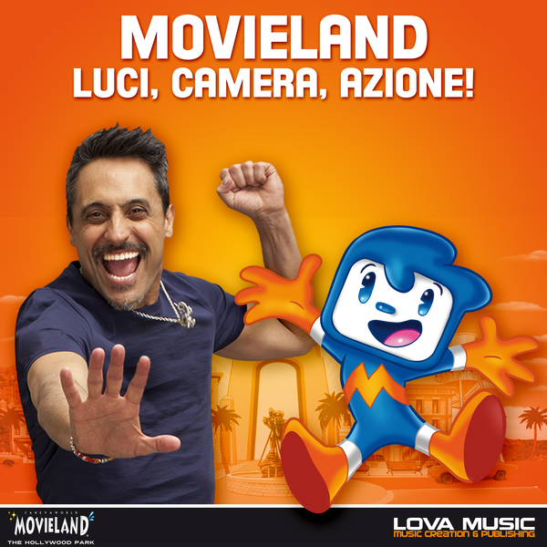Album cover art for "Movieland luci, camera, azione!" by Giorgio Vanni