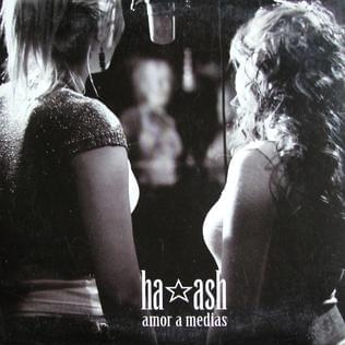 Album cover art for "Amor a Medias" by Ha-Ash