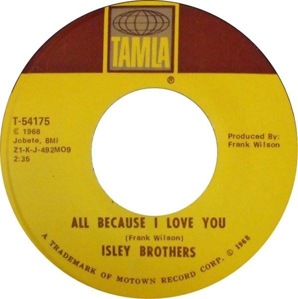 Album cover art for "All Because I Love You" by The Isley Brothers
