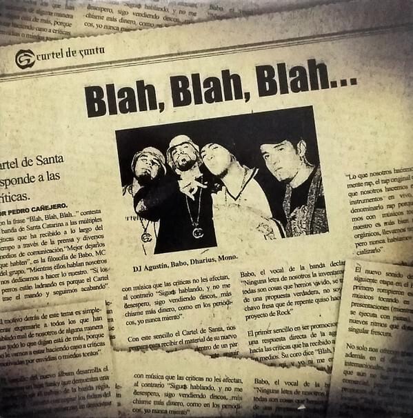 Album cover art for "Blah, Blah, Blah" by Cartel de Santa