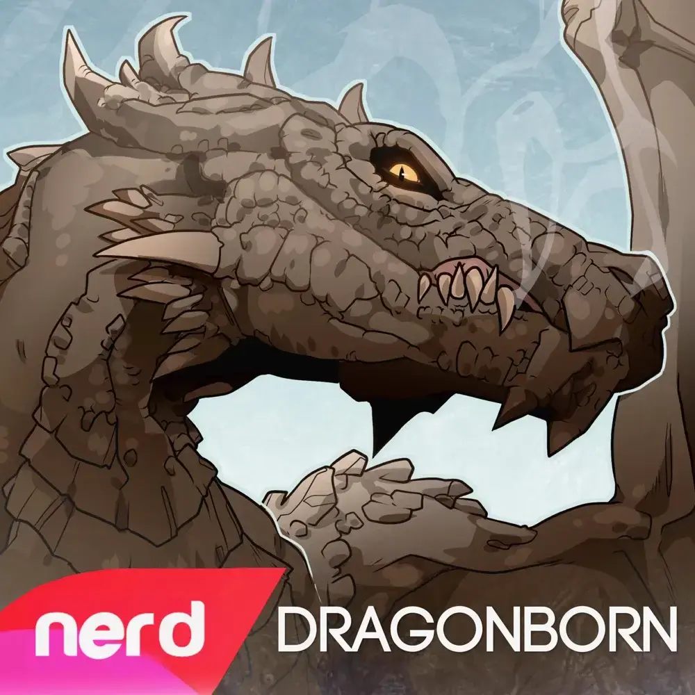 Album cover art for "Dragonborn" by NerdOut