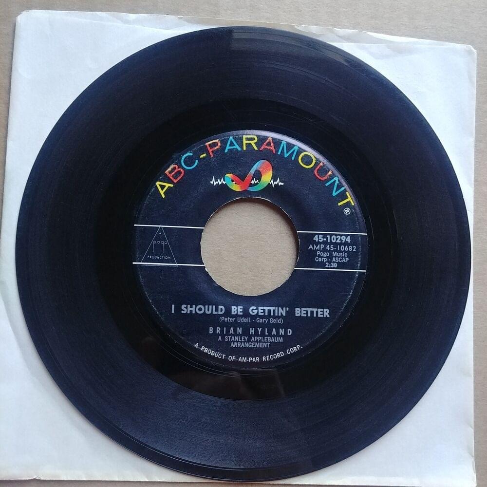 Album cover art for "I Should Be Gettin’ Better" by Brian Hyland