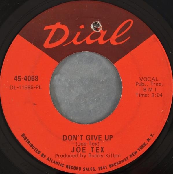 Album cover art for "Don’t Give Up" by Joe Tex