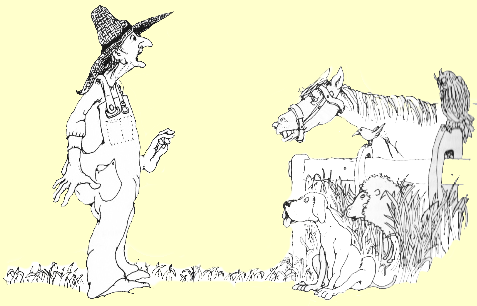 Album cover art for "The Farmer and the Queen" by Shel Silverstein