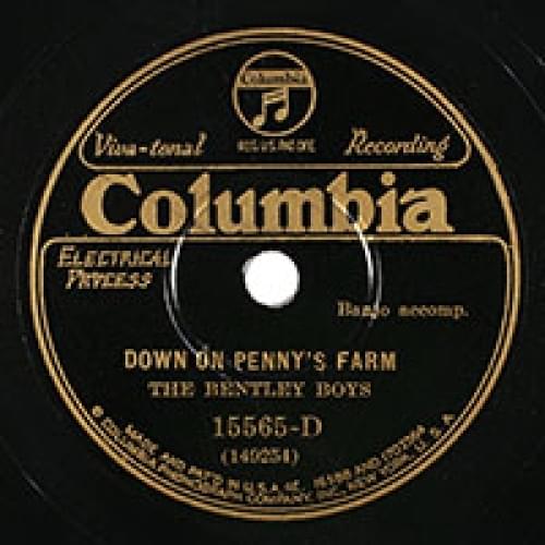 Album cover art for "Down on Penny’s Farm" by Bentley Boys