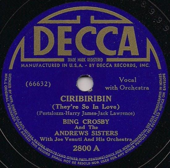 Album cover art for "Ciribiribin (They’re So In Love)" by Bing Crosby