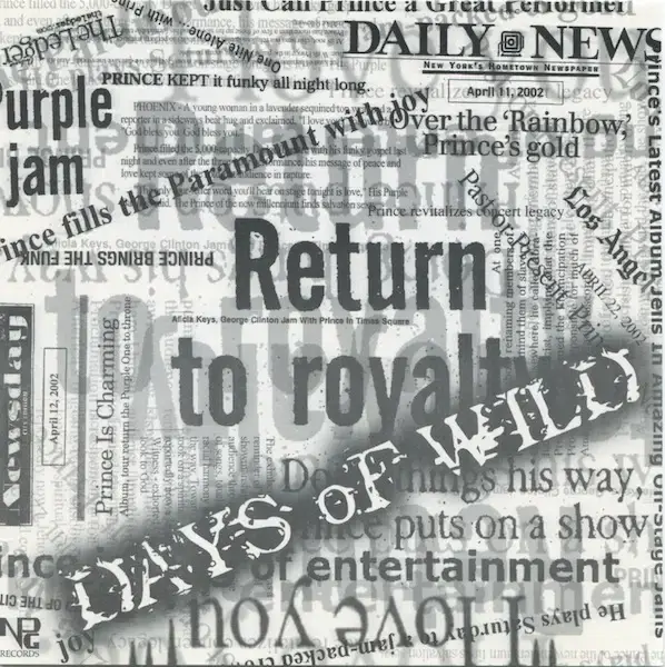 Album cover art for "Days of Wild (Live)" by Prince