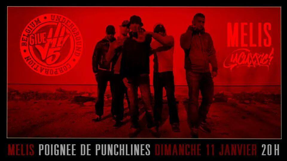 Album cover art for "Melis - Poignée de Punchlines #RedVision" by Give Me Five Prod & Melis (FRA)