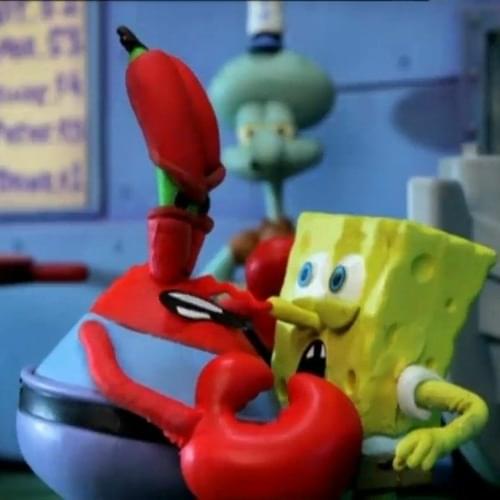 Album cover art for "Cannibalism" by Sandi334_ & Robot Chicken Spongebob & Robot Chicken Mr. Krabs