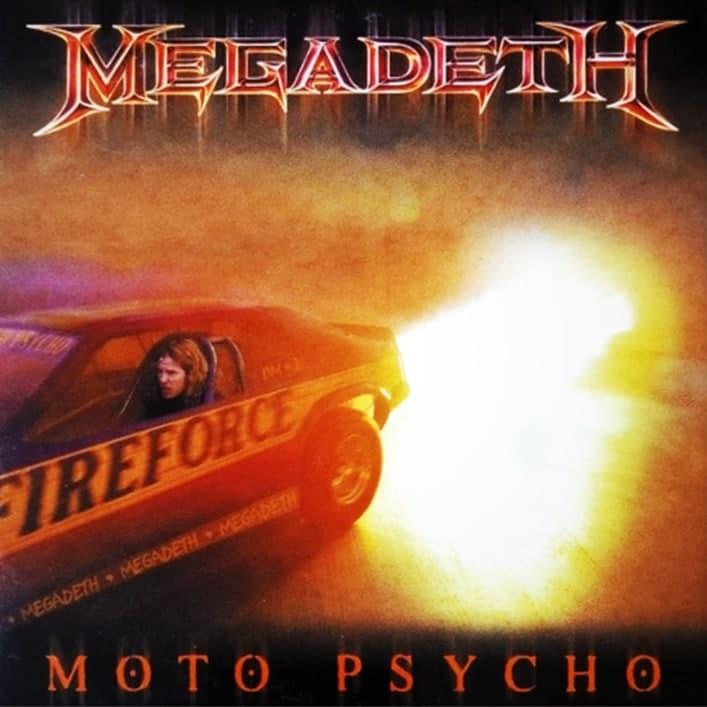 Album cover art for "Moto Psycho" by Megadeth