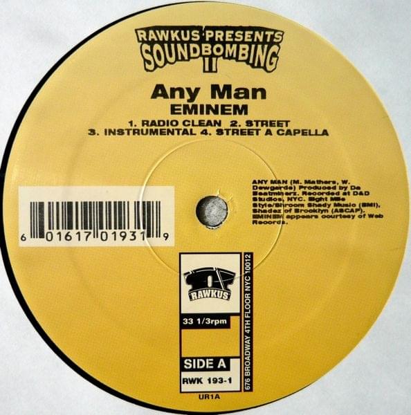 Album cover art for "Any Man (Instrumental)" by Eminem