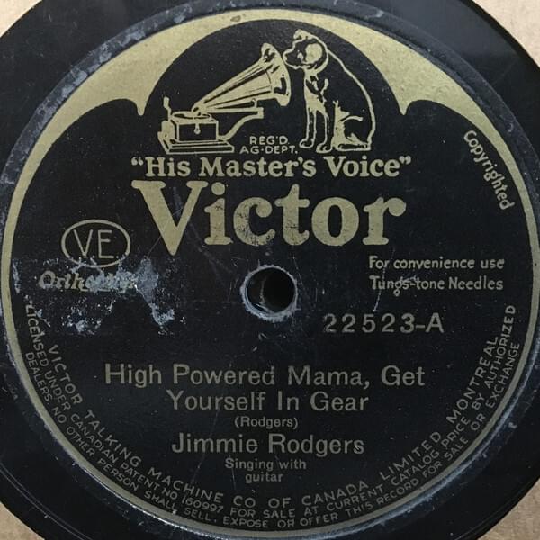 Album cover art for "High Powered Mama" by Jimmie Rodgers